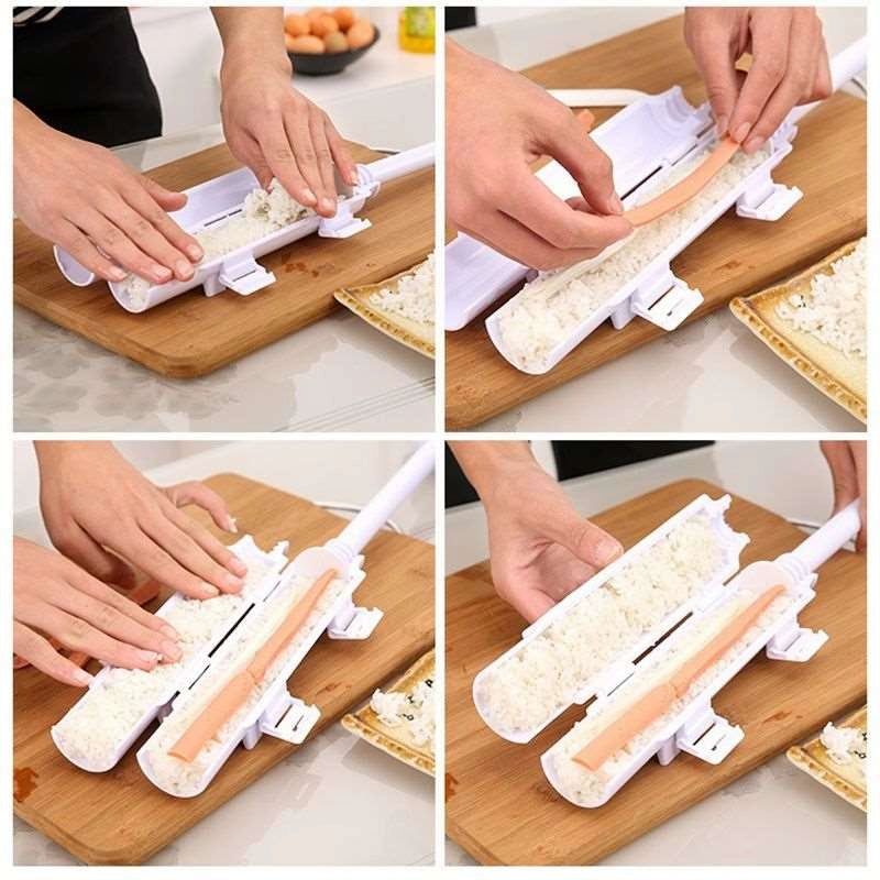 Sushi Mold Kimbap Tools Suit For Home Push DIY Seaweed Rice Balls Maker Material Tools