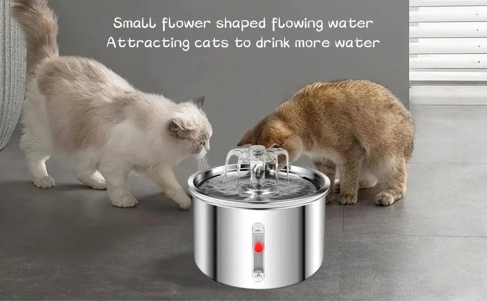 2L Stainless Steel Automatic Pet Water Dispenser Fountain For Cats And Dogs Drinking Bowl Easy To Clean Multiple Pets Supplies