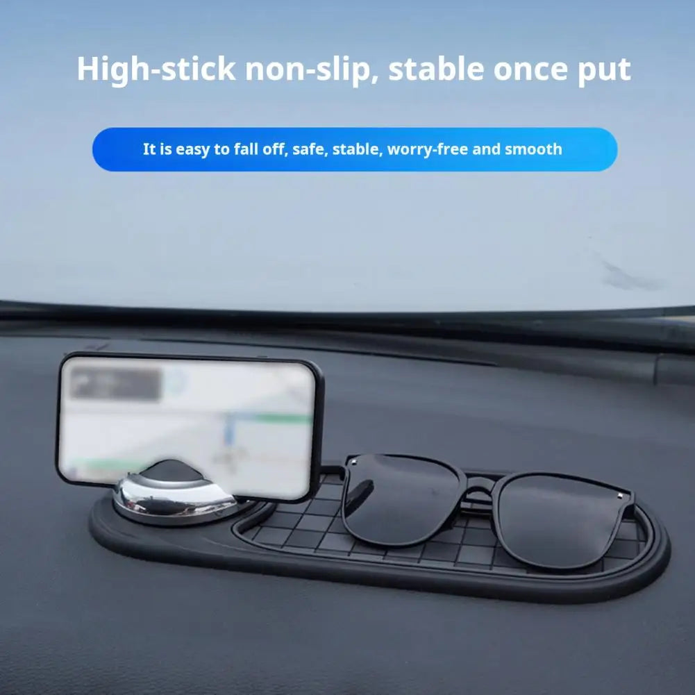 Car Dash Mat With Phone Holder 360-Degree Rotation Non-slip Car Dashboard Grip Pad Phone Mount Vehicle Storage Mat Car Supplies