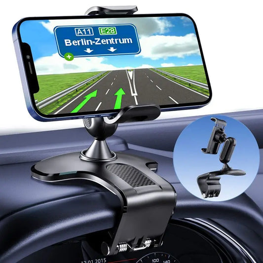 360 Degree Multifunctional Car Dashboard Mobile Phone Holder For Car Adjustable Rotate Suitable For 4 To 7 Inch Smartphones