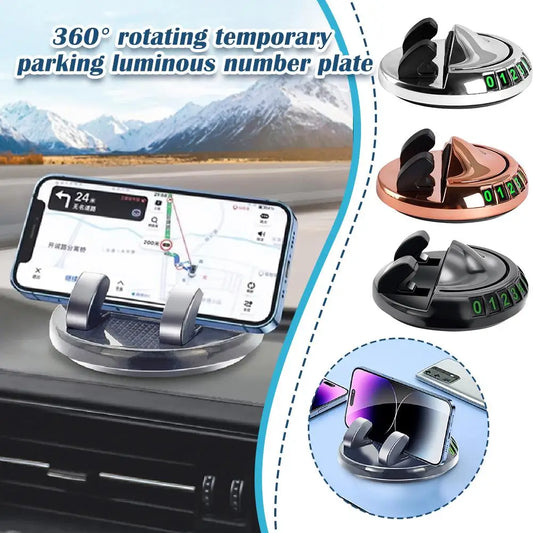 Car Phone Holder Dashboard Auto Holder Phone 360 Degree Parking Multifunctional Phone Support Gadget Number Rotation N5o3