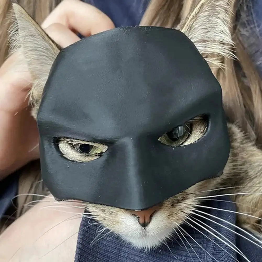 Cat Bat Cosplay Hat Cat Face Cushion Plastic Black Make-up Half Face Cover Animal Themed Face Mask For Pets Cats Lover Headgear