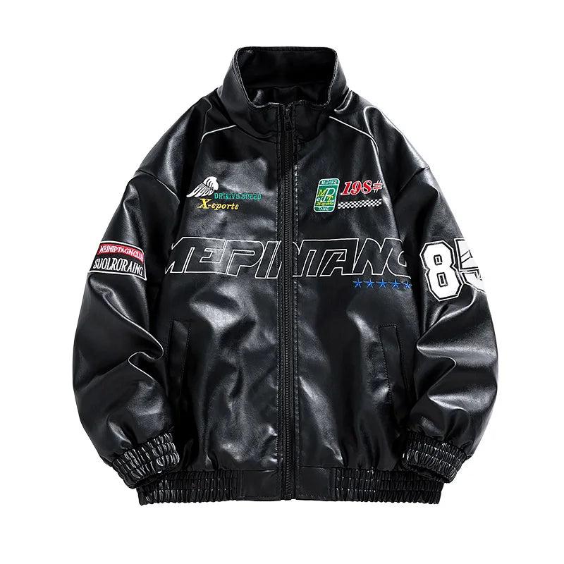 Spring, autumn, and winter hot selling motorcycle clothing, racing suit, PU leather jacket, men's American fashion brand, casual