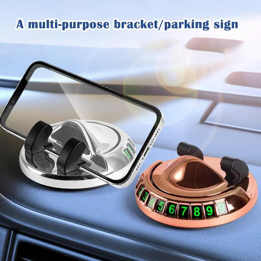 Car Phone Holder Dashboard Auto Holder Phone 360 Degree Parking Multifunctional Phone Support Gadget Number Rotation N5o3