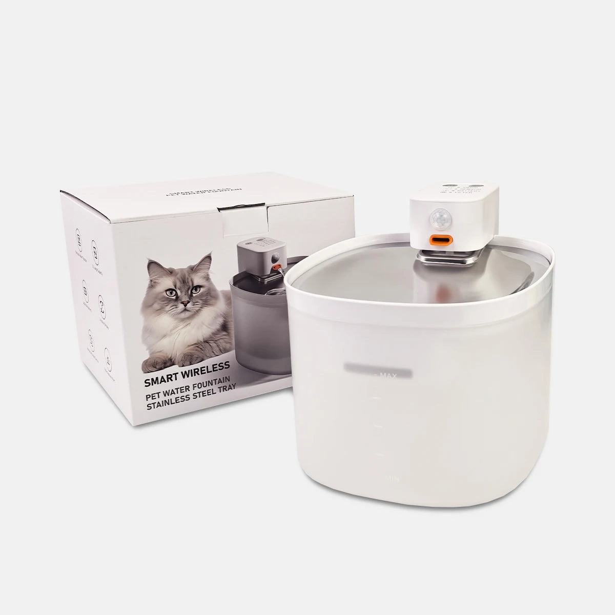 Automatic Pet Water Fountain, Smart Cat Water Feeder, Cordless Cat Water Dispensor, Battery Operated with Sensor Activated